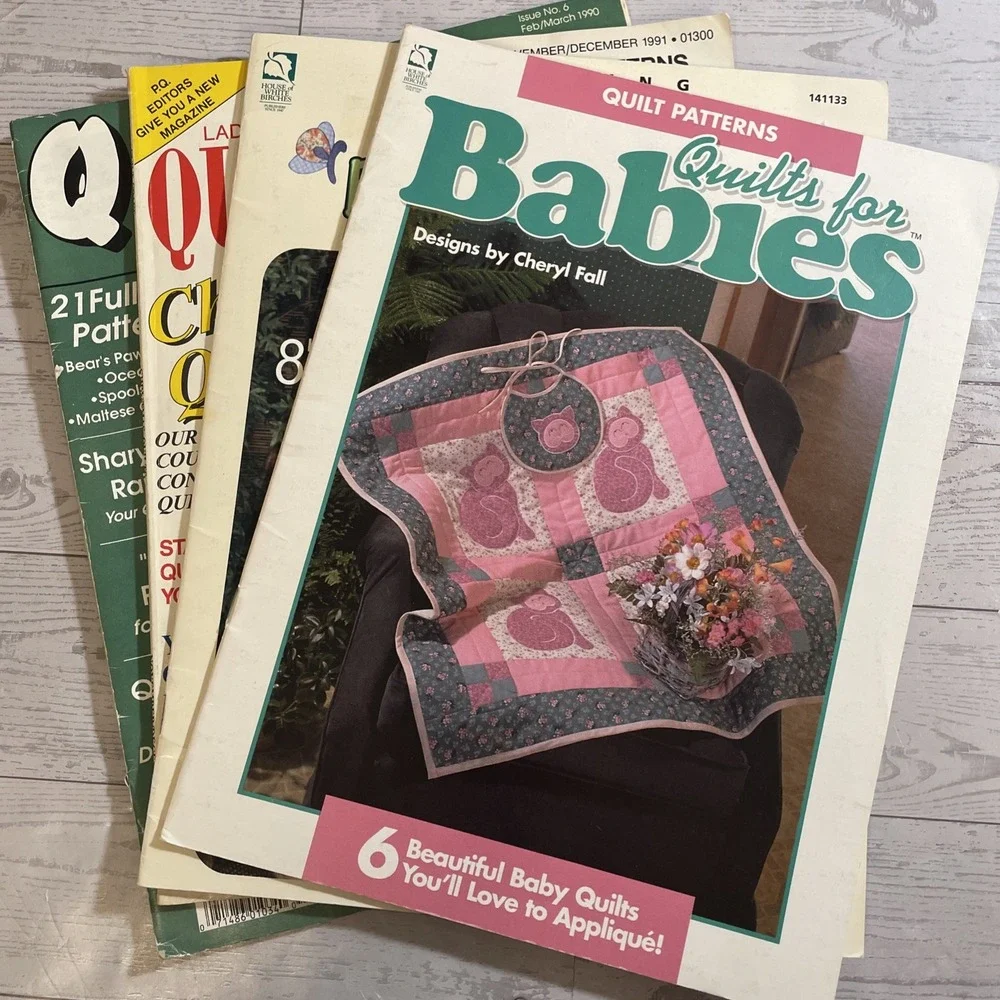 Vintage‎ 1990's Lot Of 4 Quilting Pattern Magazines Baby Christmas Butterfly